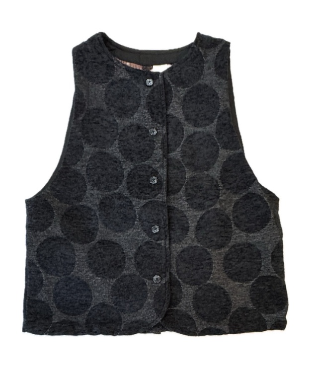 toujours ensemble  シェニール ドット柄 クルーネック ベスト（ブラック） TJ7349 #chloro sister_toujours ensemble