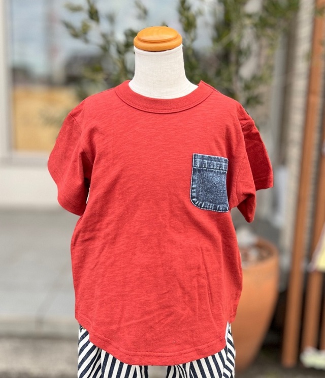 【50%OFF】OFFICIAL TEAM　スラブ天竺 ポテトスナック ロゴTシャツ　レッド（110センチ） #NEEDLE WORKS_OFFICIAL TEAM_NEWO