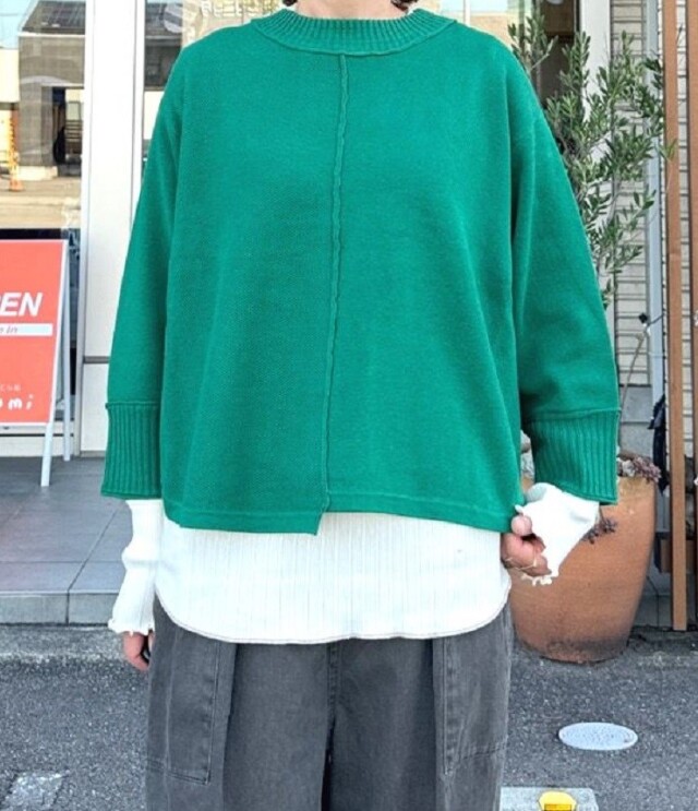 2025 3rd  ESTROISLOSE　コットンカシミヤ プルオーバー（グリーン） EK25302