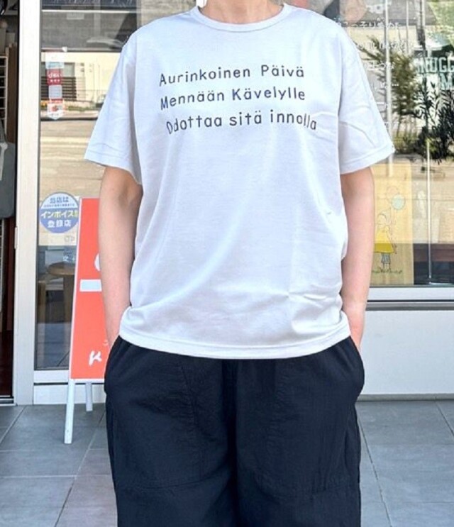 chloro sister  40/2コーマ天竺 晴れの日テキストロゴ プリント Ｔシャツ（ライトグレー） CS4645  #chloro sister_toujours ensemble