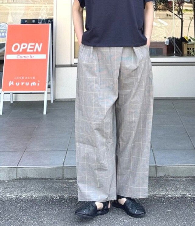 euphoric　Check Wrap Pants  チェック ラップ パンツ（ダークブラウン） EU-CT6212