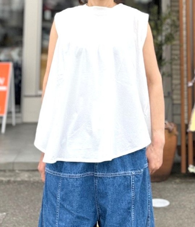 ESTROISLOSE 【定番】プレミアム天竺 フレアーノースリーブ(オフ)EC21202