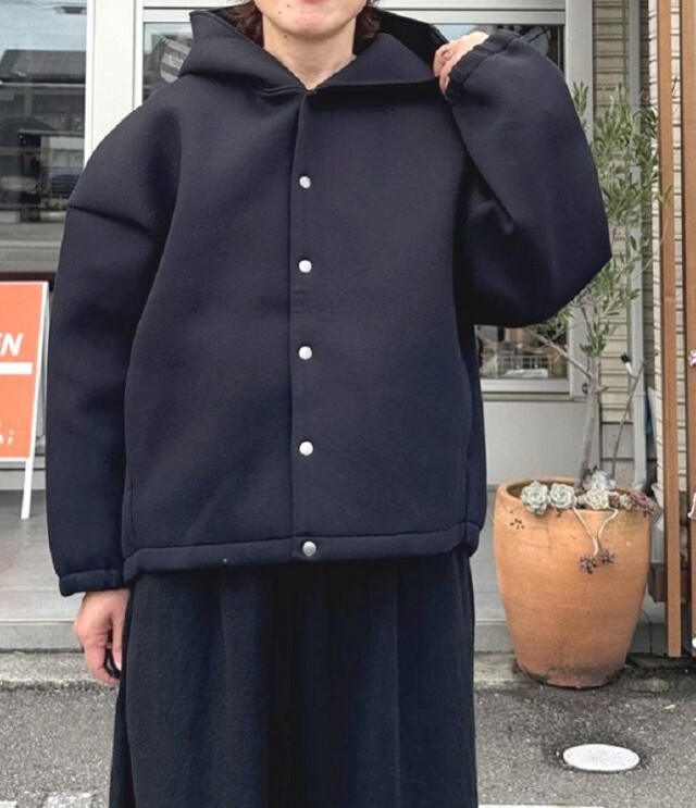 prit　30/1ダンボールニット フードジャケット（クロ） P90613