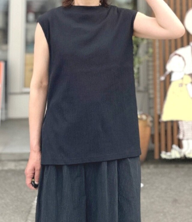STELLA CIFFON Petalum crepe Tanktop(ブラック) ST2-25505