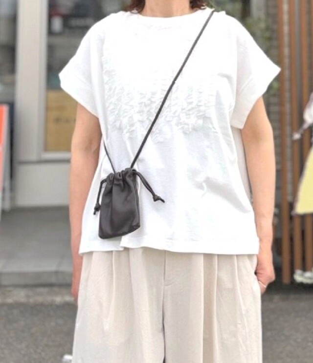 Sabbatum　30/-BD天竺 カットオフ バイファブリック Tee（オフホワイト） SA-37105