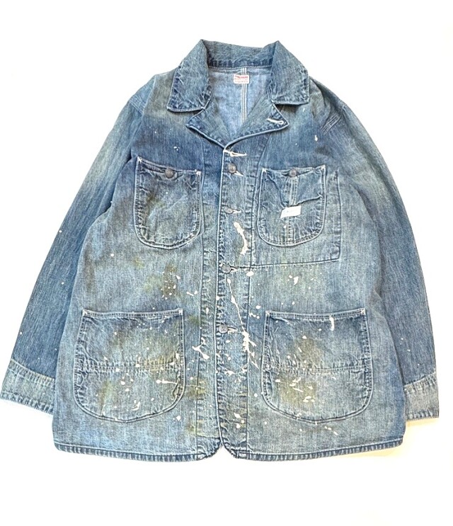 GW特別価格！！希少90年代ブルーブルーのデニムカバーオールサイズ3 ブルーブルー/BLUE BLUE セルビッチライトデニムラグラン