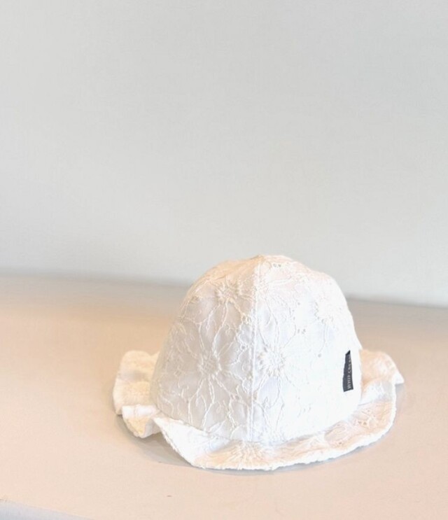 WHIP CREAM 　花柄 刺繍 レースベビーハット　オフホワイト（46、48センチ） 362020  #WHIP CREAM_Creme Chantilly