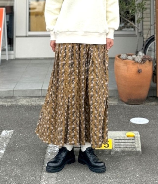 【40%OFF】toujours ensemble   ビエラ起毛 イージー タックフレアースカート（マスタード） #chloro sister_toujours ensemble