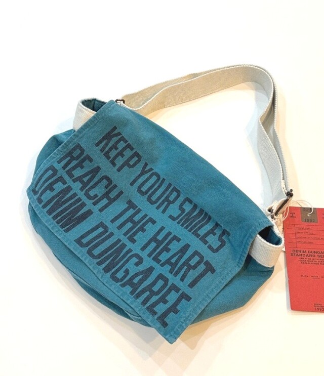 DENIM DUNGAREE 　オックス ショルダー BAG　グリーン  22580001