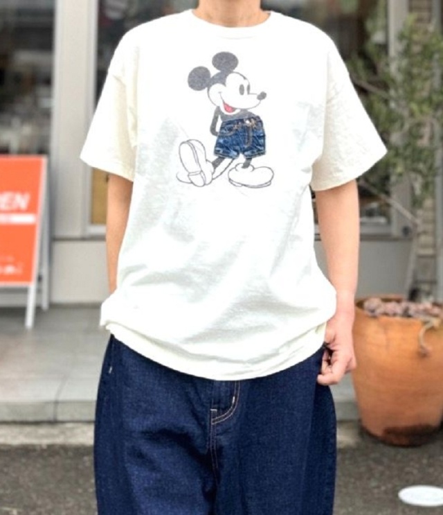 DENIM DUNGAREE　ビンテージ天竺 MICKEY TEE　ホワイト（レディース）　22521451