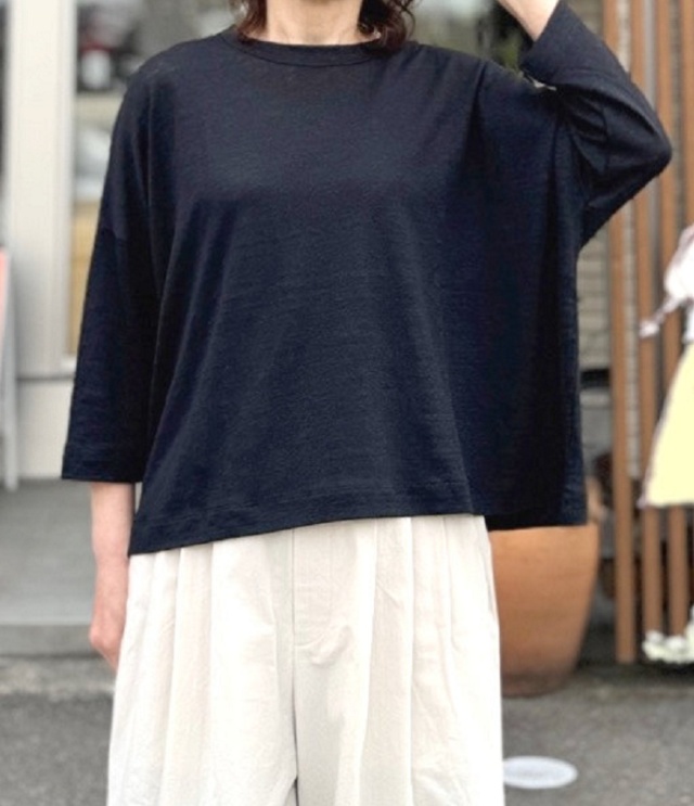 mao made　再登場！！！ みなさま おなじみ 7分袖 ワイド TEE（ブラック）611206