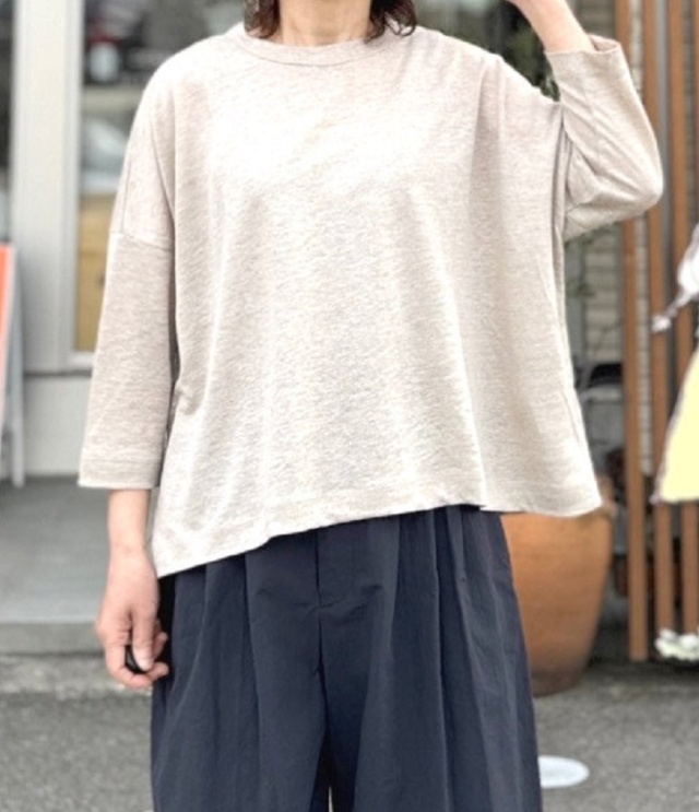 mao made　再登場！！！ みなさま おなじみ 7分袖 ワイド TEE（ナチュラル）611206