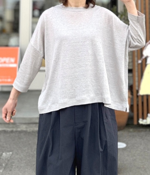 mao made　再登場！！！ みなさま おなじみ 7分袖 ワイド TEE（シルバーグレー）611206