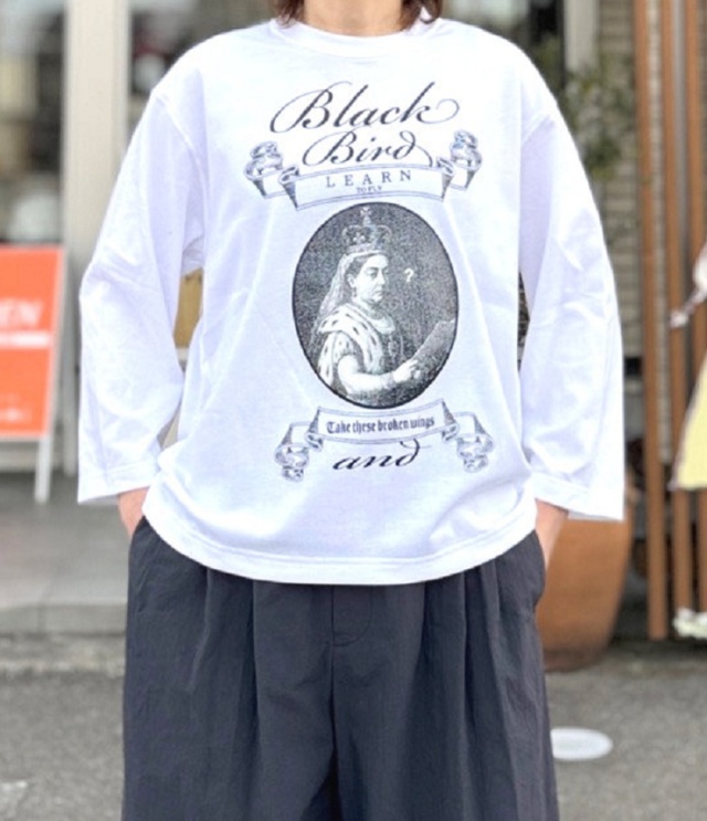 THOMAS MAGPIE　ロングスリーブTシャツ Black bird（ホワイト）  2261851
