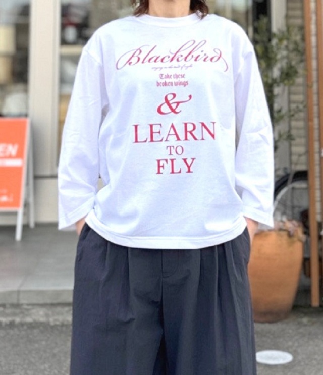 THOMAS MAGPIE ロングスリーブTシャツ Black bird(ホワイト) 2261852