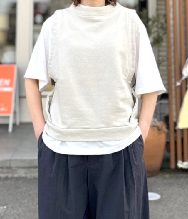 Sabbatum　30/-裏毛 カシュクールベスト（ベージュ） SA-29201