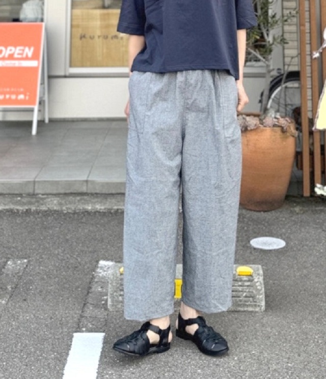 chloro sister  綿シルクネップ ギャザーパンツ（ブラック） CS3408  #chloro sister_toujours ensemble