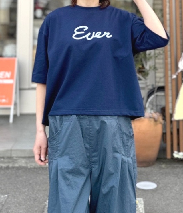 chloro sister  17BD天竺 ロゴプリントＴ（ネイビー） CS3426  #chloro sister_toujours ensemble