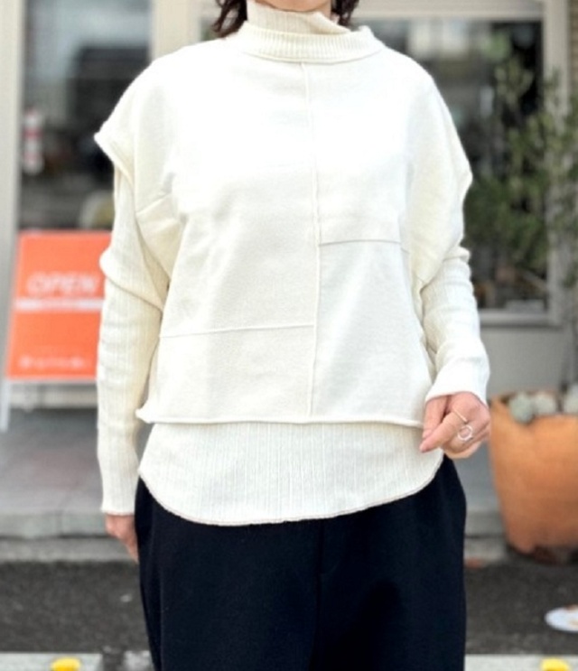 ESTROISLOSE　コットンミラノリブ ベスト（ミルク） EK25401