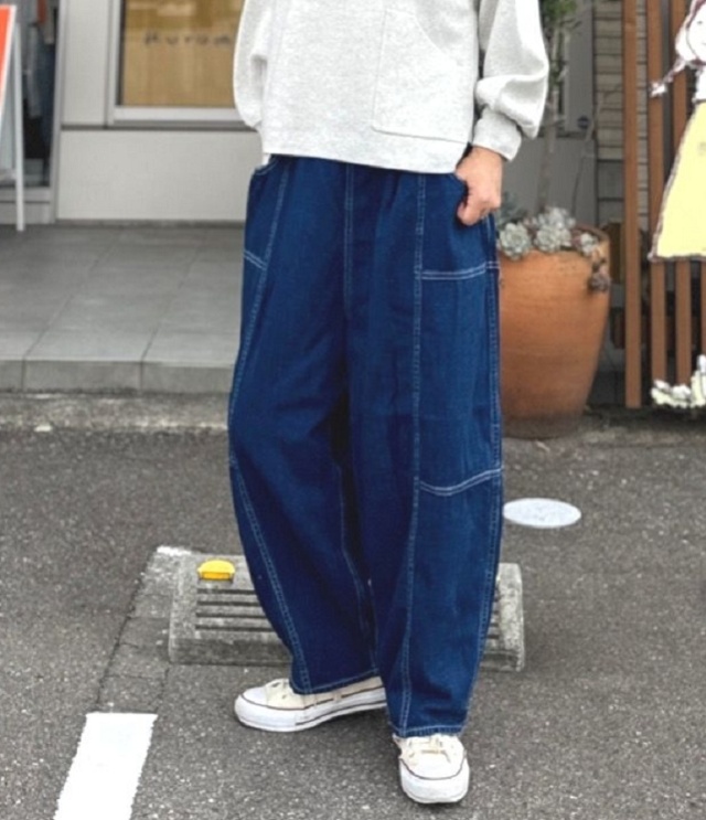 ESTROISLOSE インディゴヘリンボン パンツ(インディゴ)EB26305