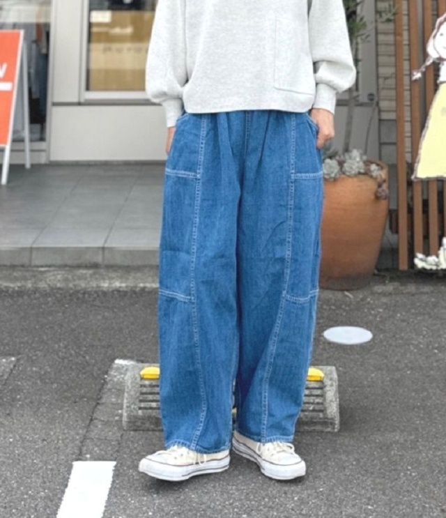 ESTROISLOSE インディゴヘリンボン パンツ(フェードブルー)EB26305