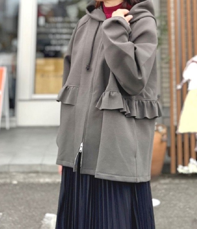 euphoric Frill Hoodie フリルフーディ(チャコール) EU-CT6311