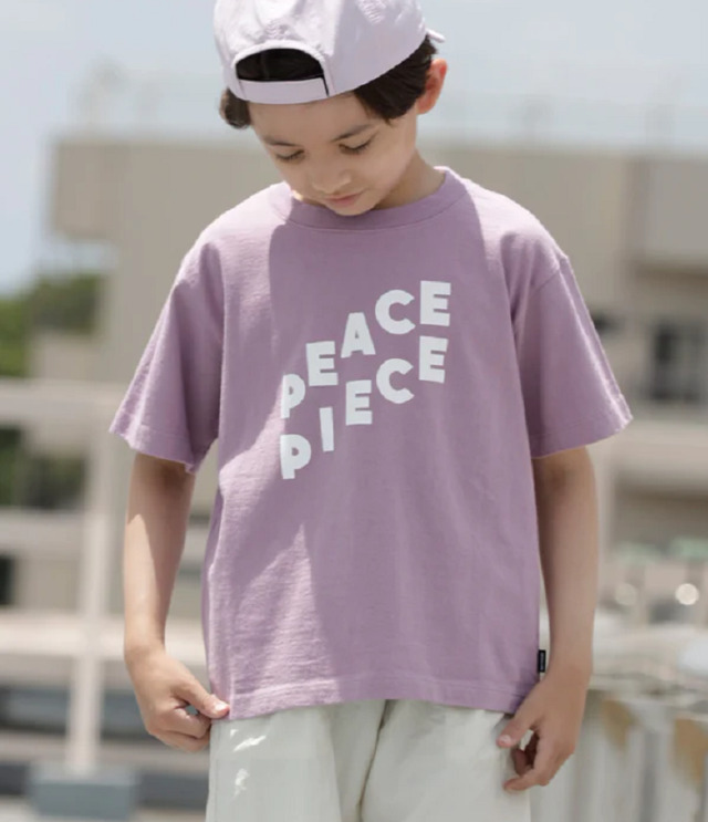 【50%OFF】ARCH&LINE　C/D COTTON PEACE TEE  ラベンダー（100～125センチ）