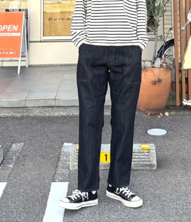 VENT BLAND+　【定番】12ozデニム ベイカーパンツ（ブラック）VBP202340