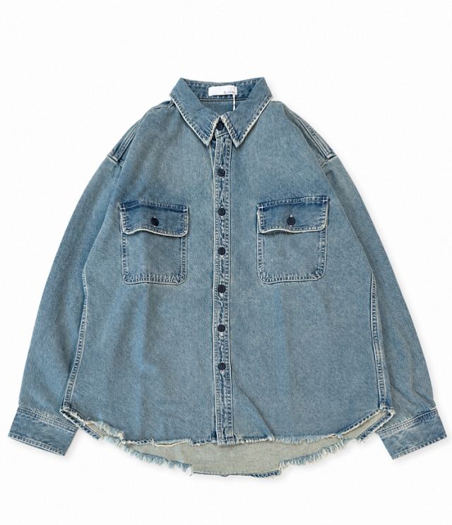CLOTH ACROSS　DENIM SHIRT デニムシャツ（ダメージ） CA25F111
