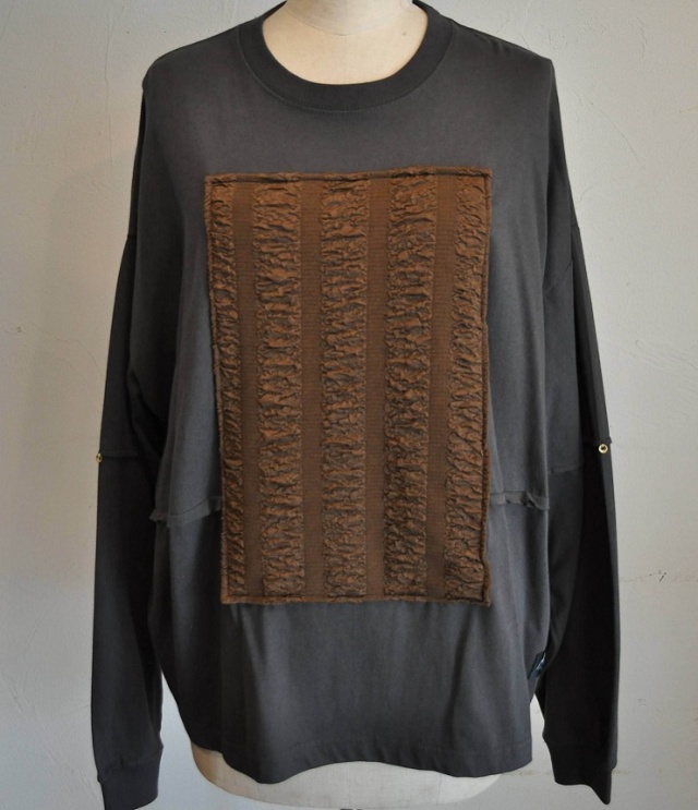 REHERSALL シャーリング パネル ロンTEE(スミ) WT-1132