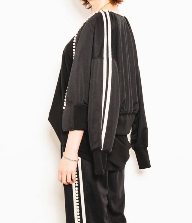 MARET　パール ON THE トラック カーデ（ブラック）  M25S23