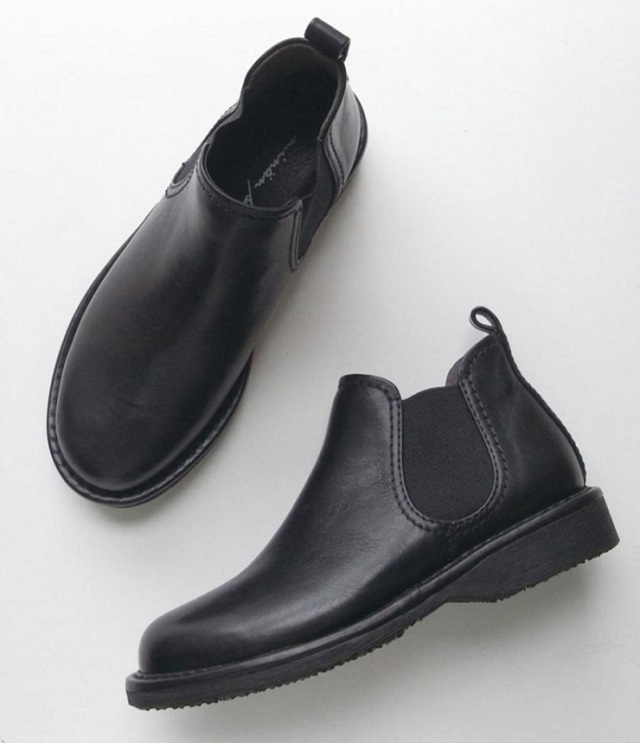 minan polku stitch side goa ankle boots ショートブーツ（ブラック）