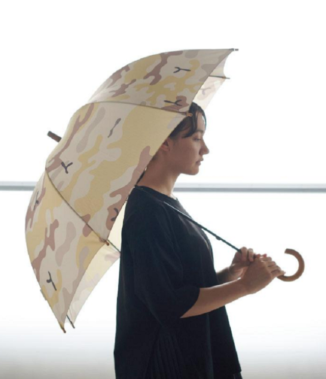 【20%OFF】392plusm　雨傘 長傘 手開き カモフラージュ（60センチ）