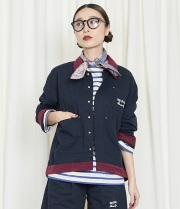【新品】THOMAS MAGPIE ネイビー パフスリーブトップス 新品】THOMAS MAGPIE ネイビー パフスリーブトップス