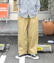 prit 40/1綾ダンプ ボールパンツ（ベージュ）