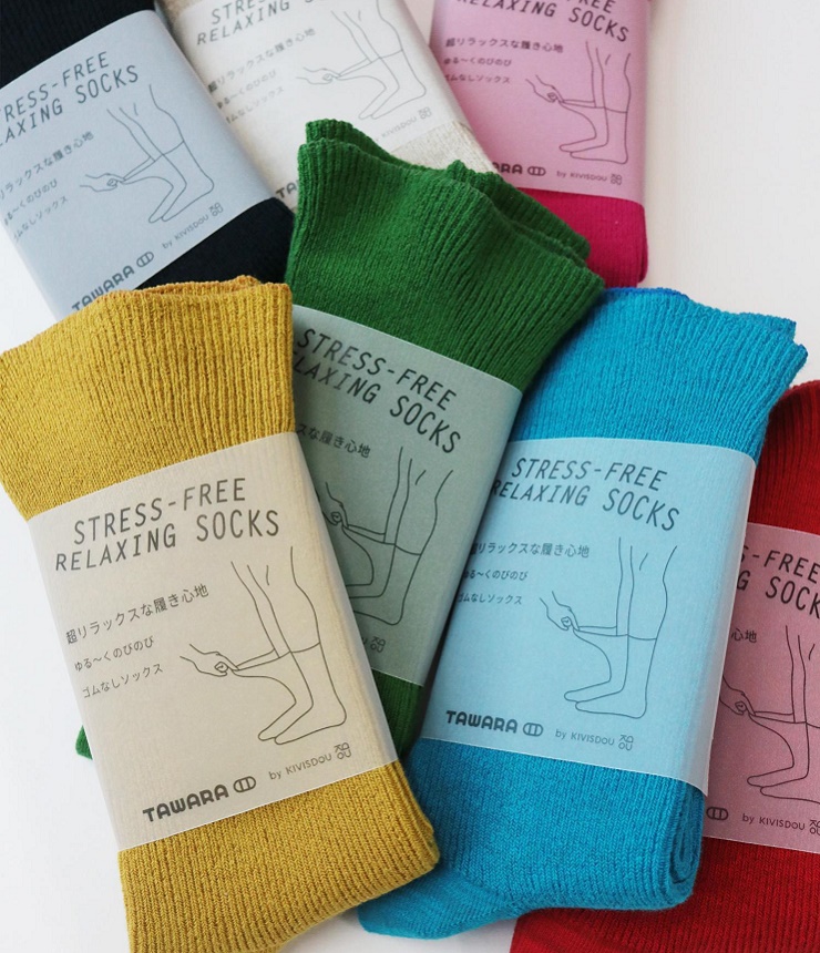 tawara　ゆるのびリブ ゴムなし クルーソックス t40771 #KIVIS DOU_TAWARA