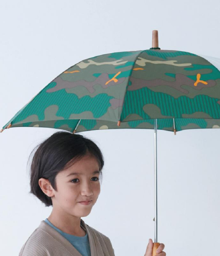 392plusm　安全設計 こども 雨傘 長傘 手開き カモフラージュ（50センチ）