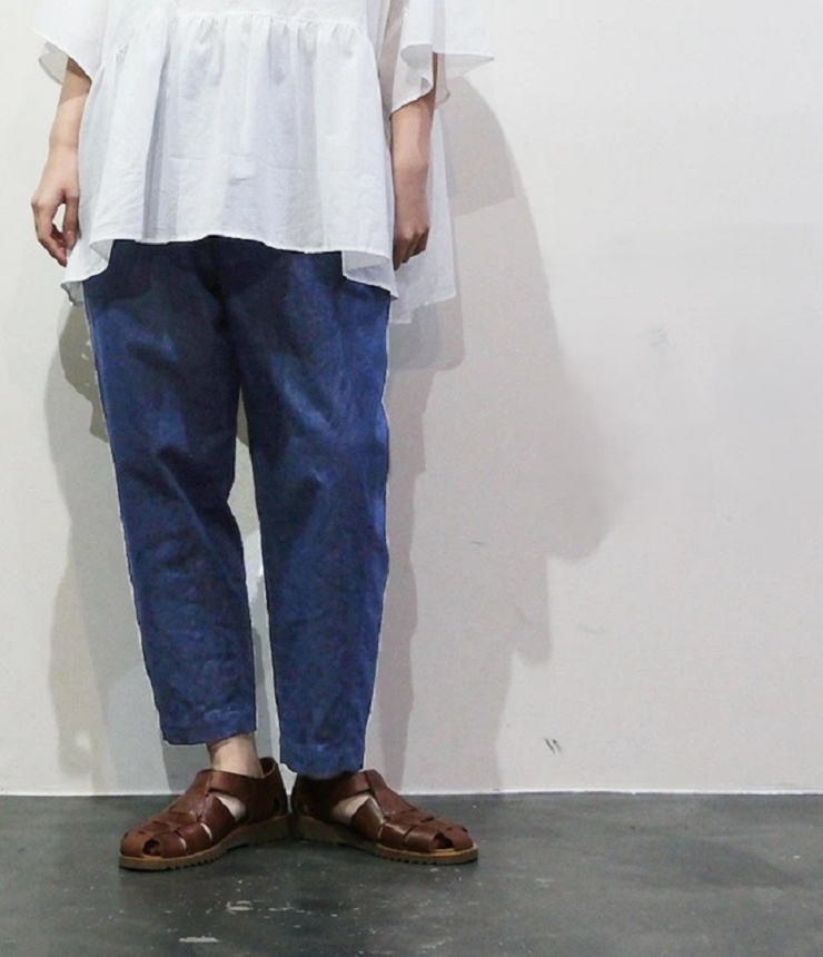 vent blanc　コットンリネン ムラ糸 デニムパンツ（インディゴ）VBP261494