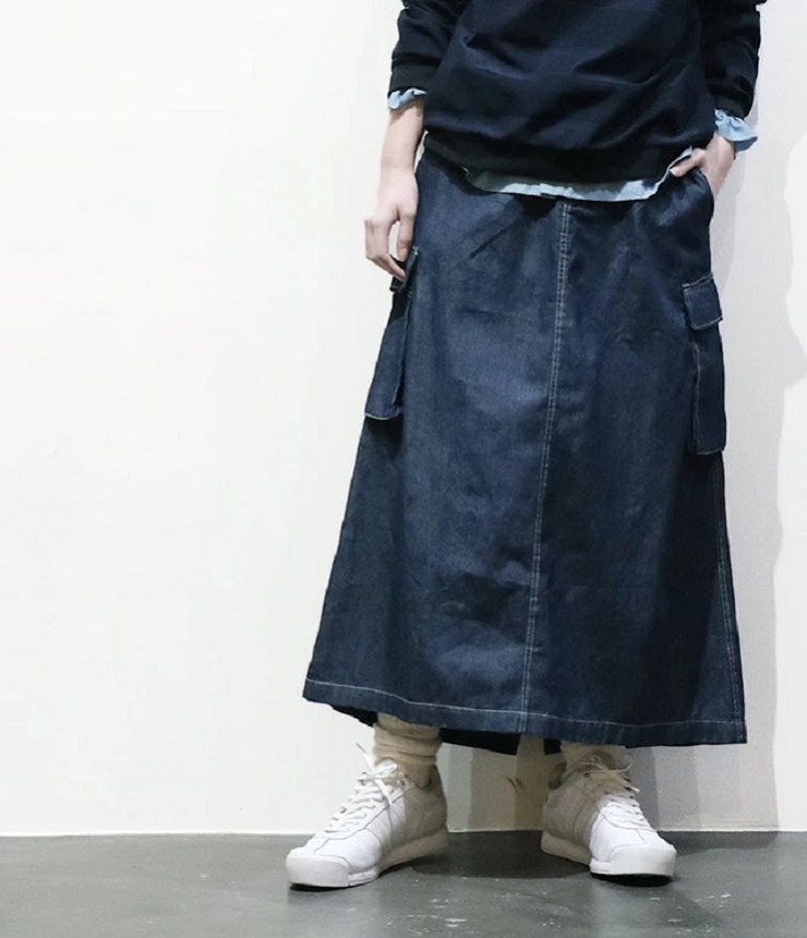 vent blanc　4.5OZ DENIM カーゴスカート（インディゴ）VBS263531