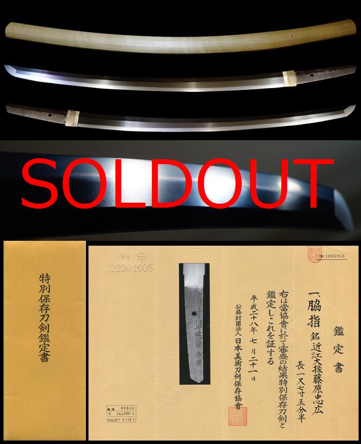 上々作大業物傑作在銘『近江大掾藤原忠廣』特別保存刀剣