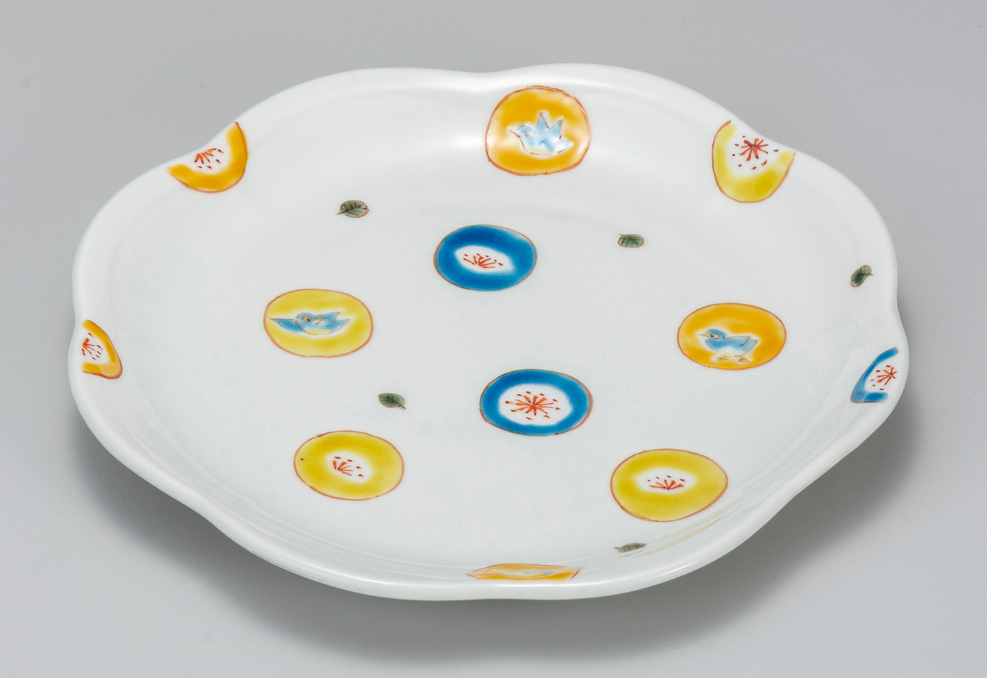 7号梅型盛皿　丸紋水玉　[ 川合孝知 ] 9-342