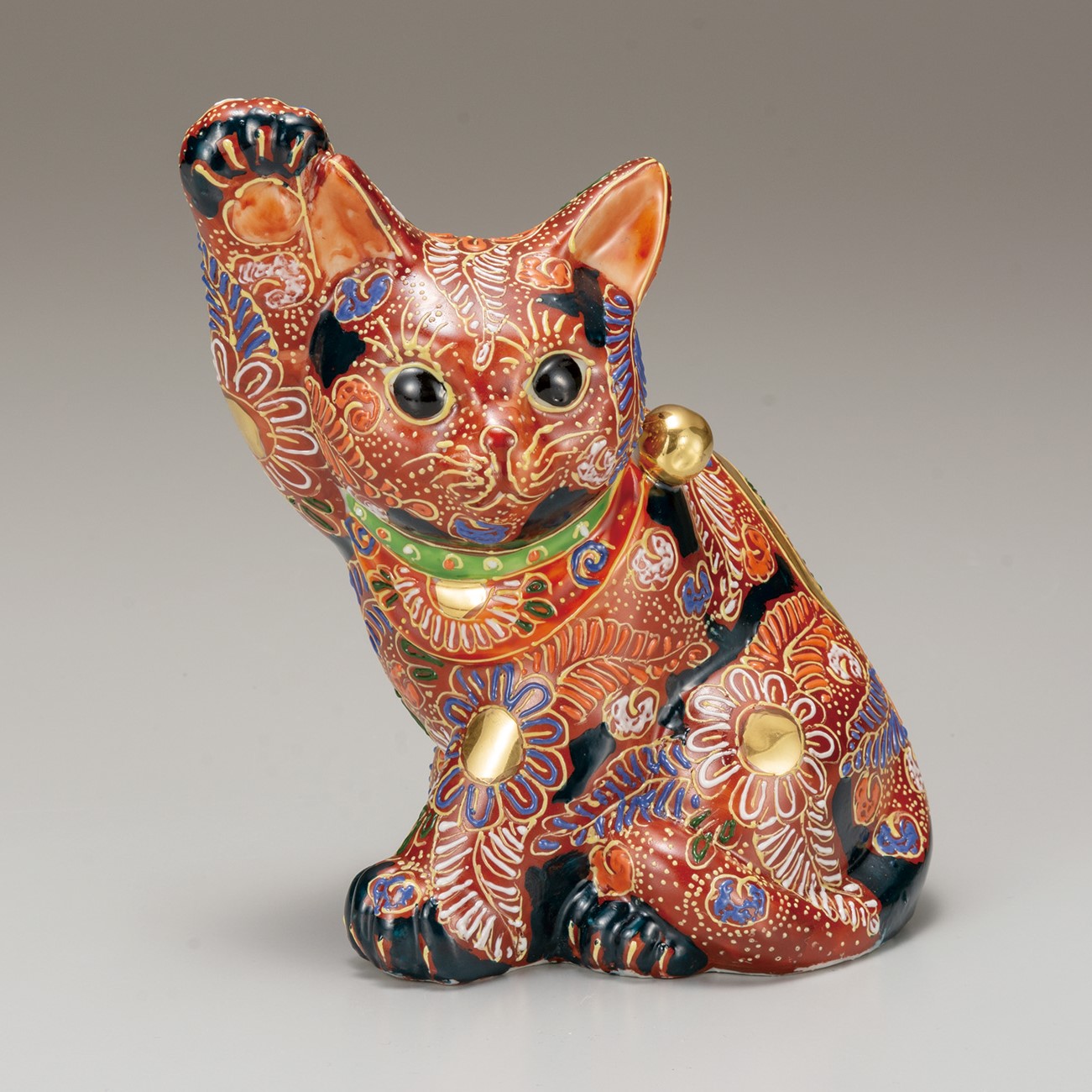 招き猫 陶器九谷焼色盛り上げ高さ29cm 招き猫 招き猫 陶器九谷焼色盛り上げ高さ29cm 招き猫 陶器九谷焼色