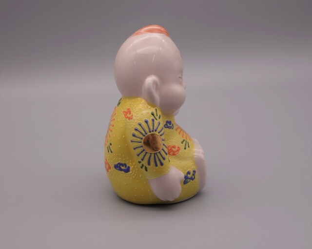 九谷焼 4号ビリケン 黄盛