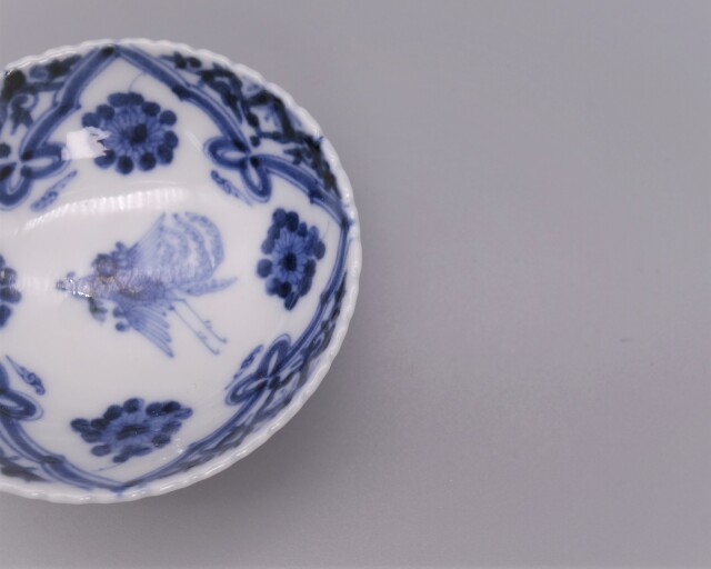 酒盃 染付鳳凰文 [ 妙泉陶房 山本長左 ]