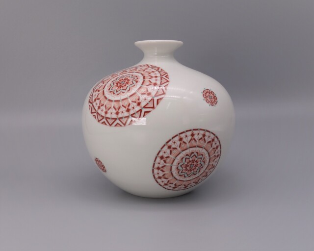 須田菁華　赤絵丸紋向付五客　箱なし 須田菁華 赤絵丸紋向付五客 箱なし 須田菁華 赤絵丸紋