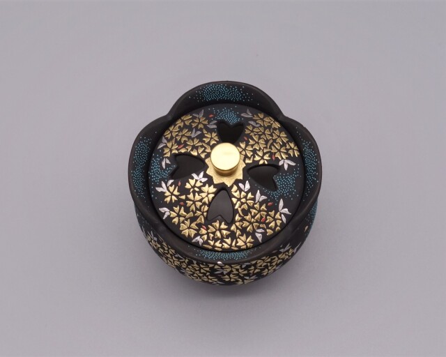 九谷焼香炉　仲田錦玉