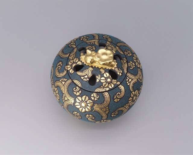 九谷焼香炉　仲田錦玉