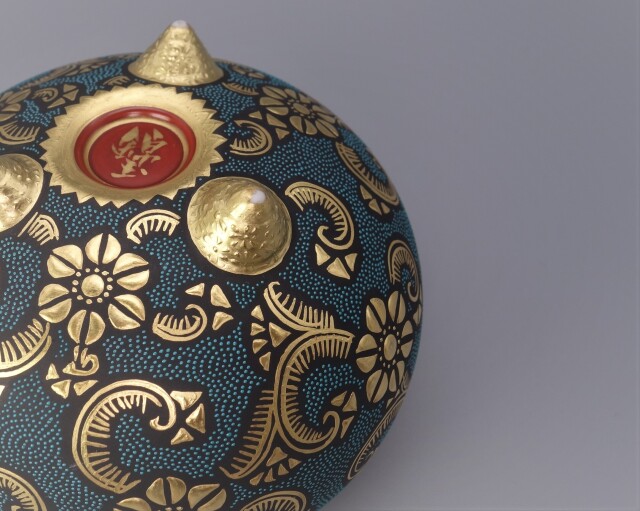 九谷焼香炉　仲田錦玉