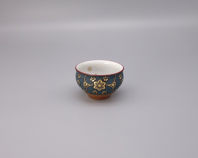 九谷焼酒盃　仲田錦玉