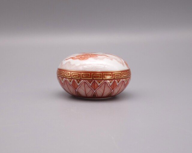 香合 赤絵細描鳳凰図 [ 大酒清山 ]